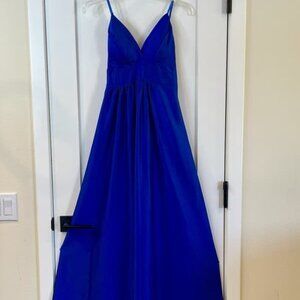 Halter-neck satin formal long dress
